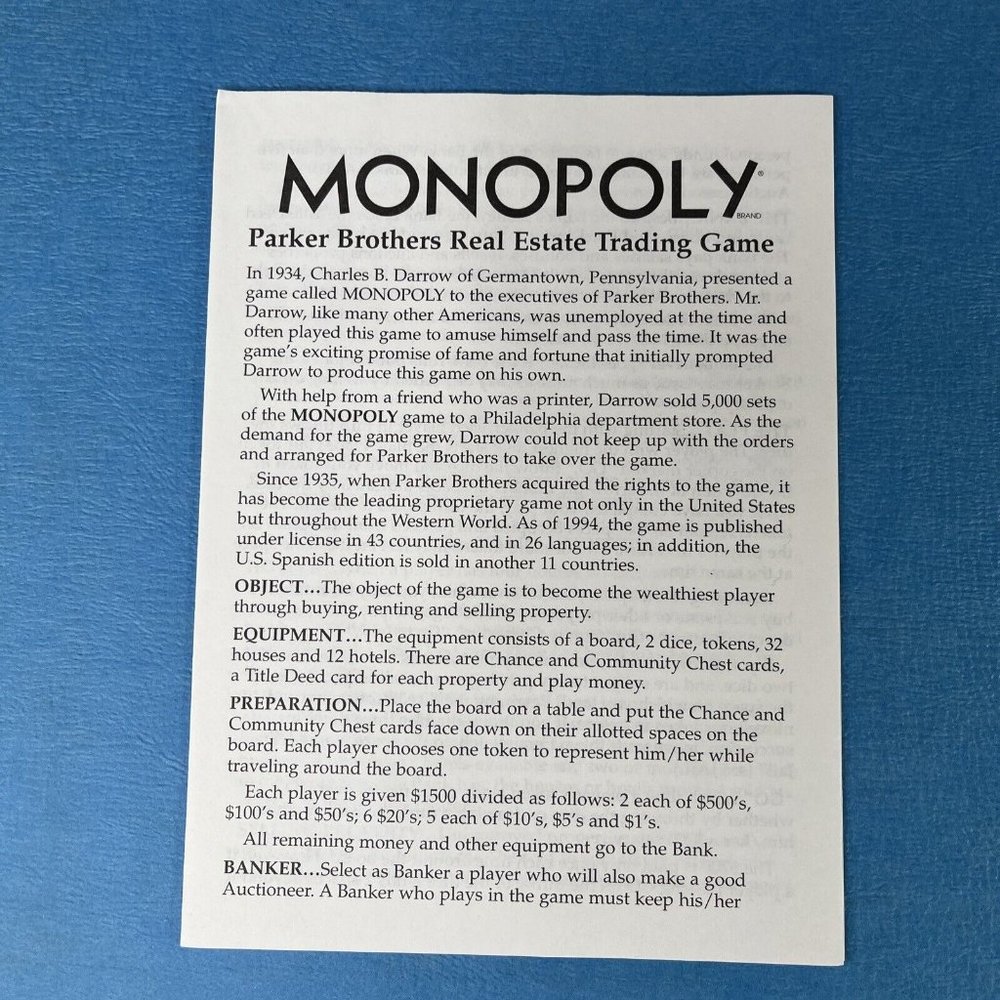Monopoly Parker Brothers Real Estate Trading Game No.9 1970's Edition - Picture 4 of 13